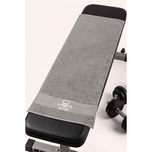 GYM 50x100 Cm %100 Pamuklu Spor Havlusu Fitness Gym Golf Boks Tenis Havlusu AÇIK GRİ