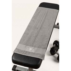 FITNESS 50x100 Cm %100 Pamuklu Spor Havlusu Fitness Gym Golf Boks Tenis Havlusu AÇIK GRİ