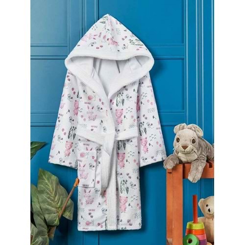 Happy Animals Dijital Baskılı Çocuk Bornozu