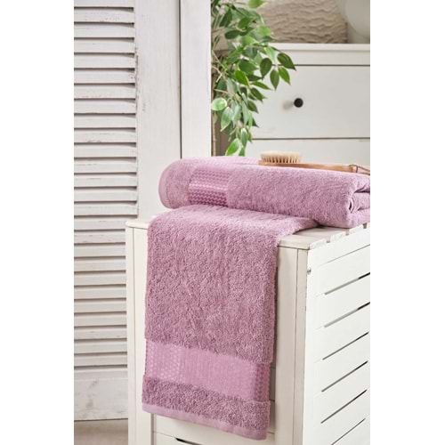 Lusso | %100 Pamuk Jakarlı Lüks 2'li Havlu Seti | Havlu Takımı | Banyo Takımı MÜRDÜM
