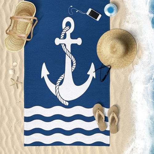ANCHOR Dijital Baskılı 75x150 Cm Plaj Havlusu