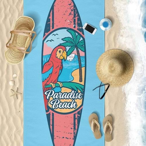 PARADISE BEACH Dijital Baskılı 75x150 Cm Plaj Havlusu