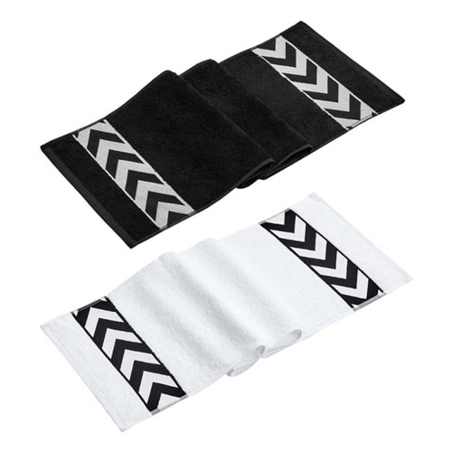 Sergeant 30x100 Cm %100 Pamuk(450 GSM) Siyah-Beyaz 2'li Spor Havlusu Fitness Gym Golf Boks Havlusu