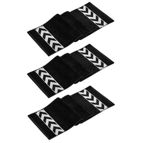 Sergeant 30x100 Cm %100 Pamuk(450 GSM) Siyah 3'lü Spor Havlusu Fitness Gym Golf Boks Havlusu