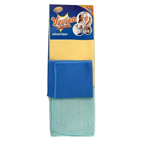 Microfiber GÜDERİ-WAFFLE-WELSOFT Cam Ve Temizlik Bezi | 3'ü Bir arada 40x40 Cm