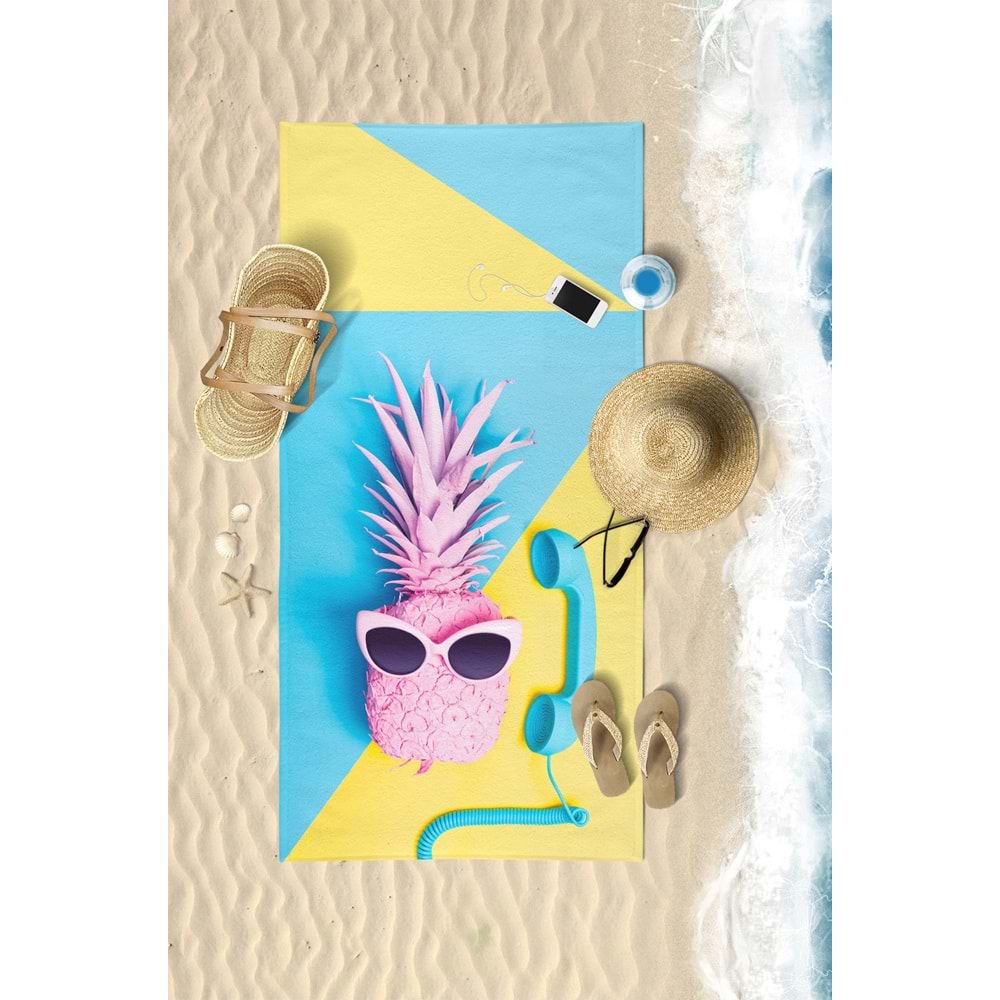 Pineapple Dijital Baskılı 75x150 Cm Plaj Havlusu