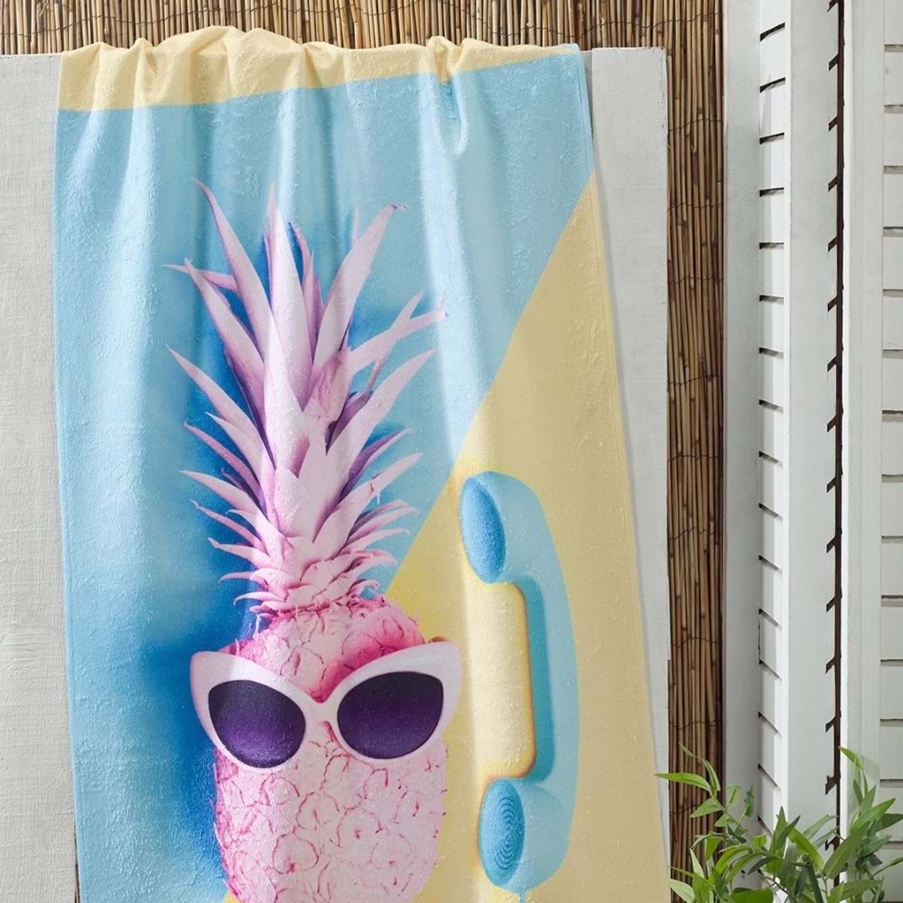 Pineapple Dijital Baskılı 75x150 Cm Plaj Havlusu