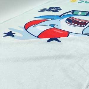 Shark Dijital Baskılı 60x130 Cm Çocuk Plaj Havlusu