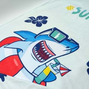 Shark Dijital Baskılı 60x130 Cm Çocuk Plaj Havlusu