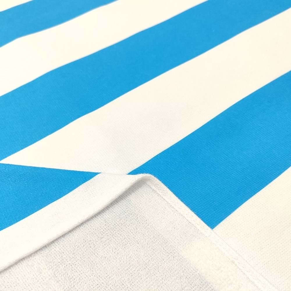 Çizgili Dijital Baskılı 75x150 Cm Plaj Havlusu MAVİ