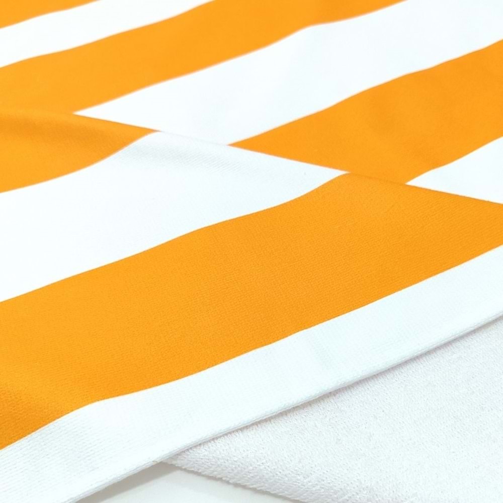 Çizgili Dijital Baskılı 75x150 Cm Plaj Havlusu SARI