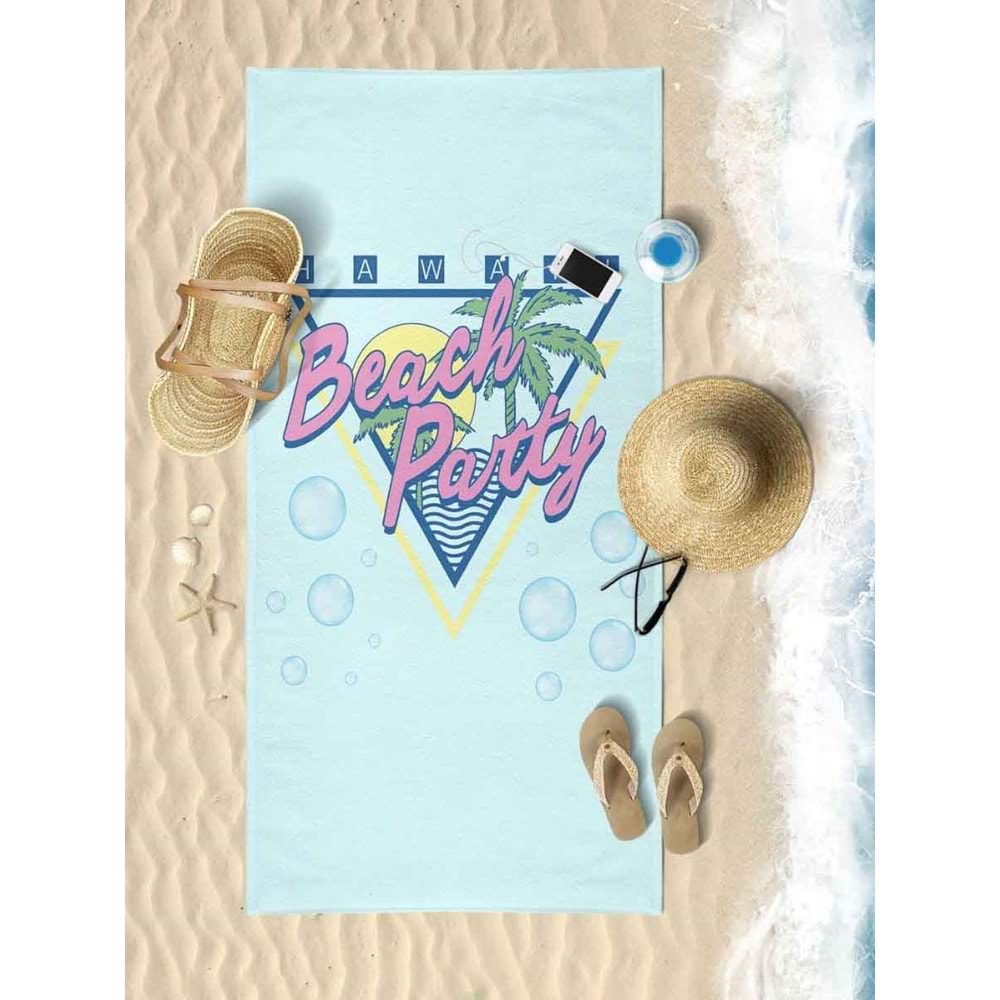 BEACH PARTY Dijital Baskılı 75x150 Cm Plaj Havlusu