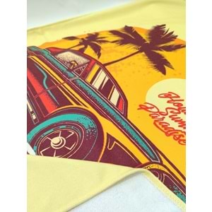 TONG BEACH CAR Dijital Baskılı 75x150 Cm Plaj Havlusu