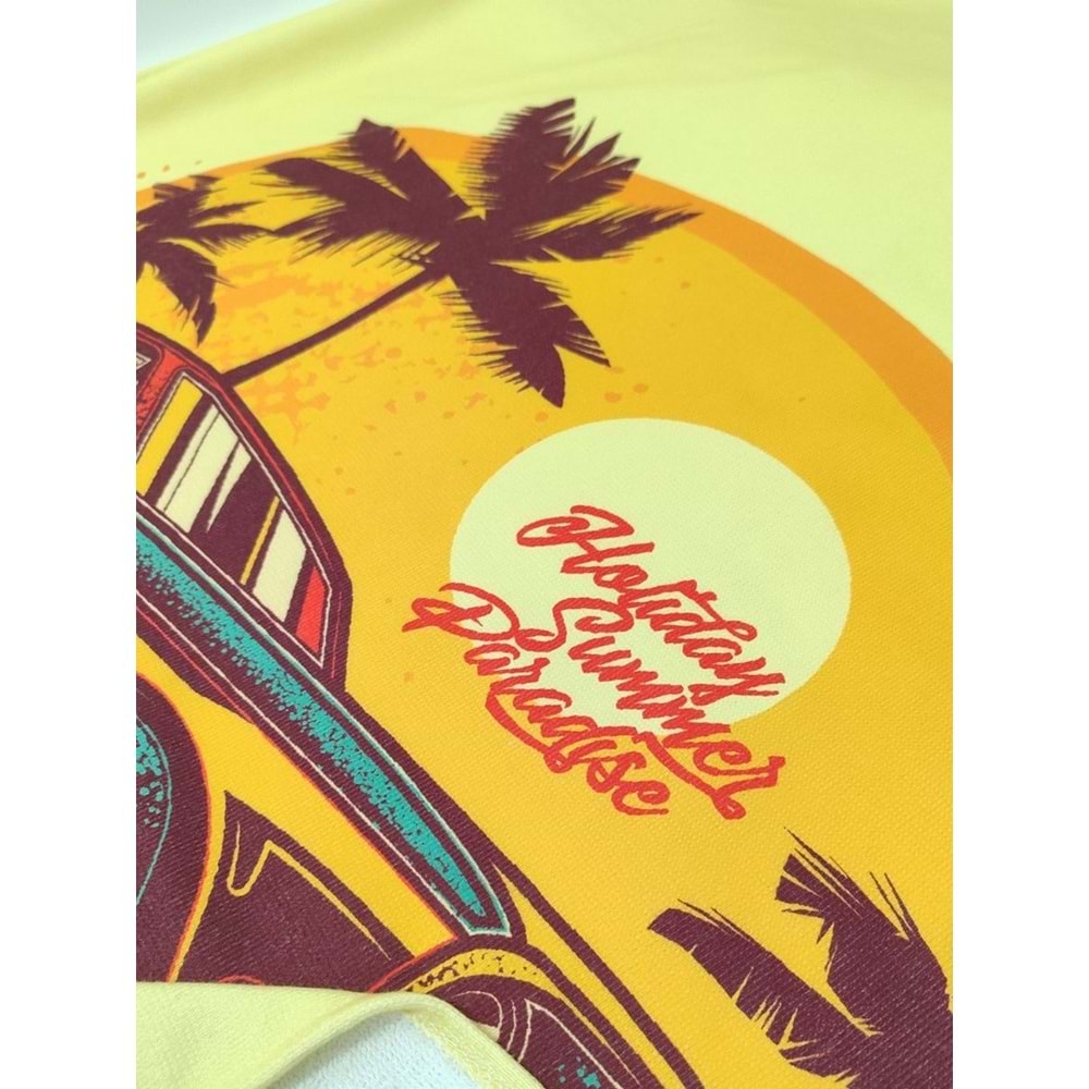 TONG BEACH CAR Dijital Baskılı 75x150 Cm Plaj Havlusu