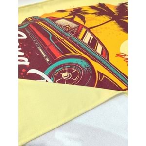TONG BEACH CAR Dijital Baskılı 75x150 Cm Plaj Havlusu