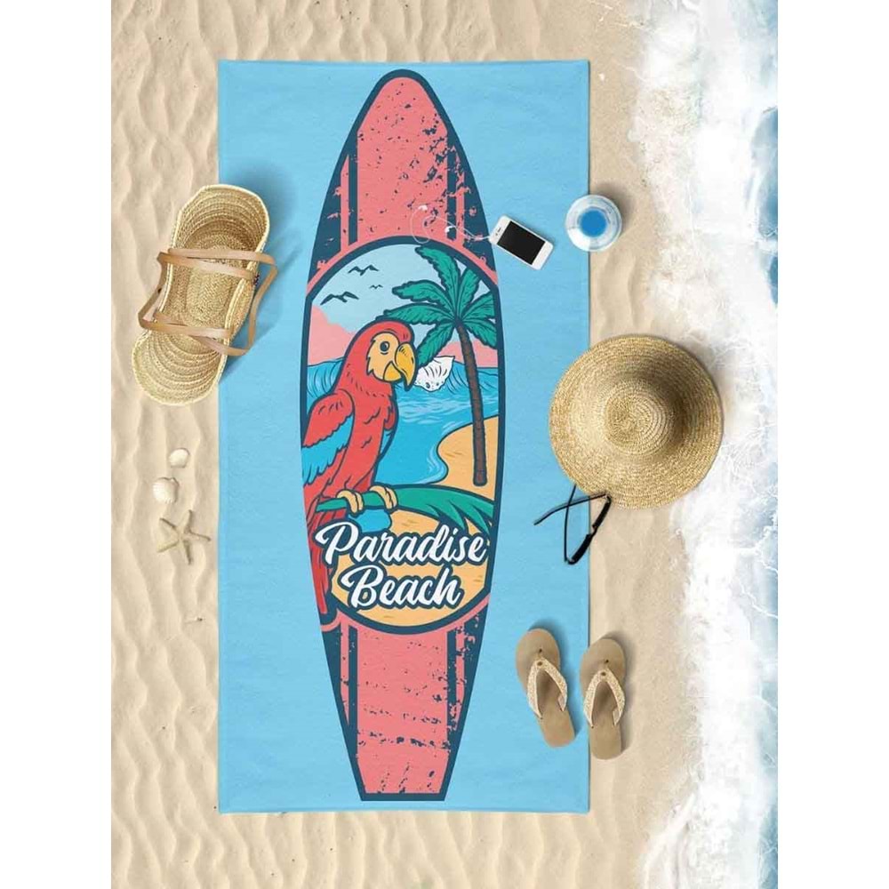 PARADISE BEACH Dijital Baskılı 75x150 Cm Plaj Havlusu
