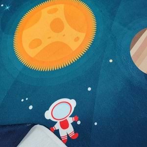 Uzay ve Gezegenler Dijital Baskılı 70x140 Cm Çocuk Plaj Havlusu