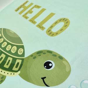 Sevimli Kaplumbağa Dijital Baskılı 70x140 Cm Çocuk Plaj Havlusu