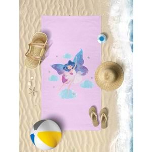 Sevimli Peri Dijital Baskılı 70x140 Cm Çocuk Plaj Havlusu