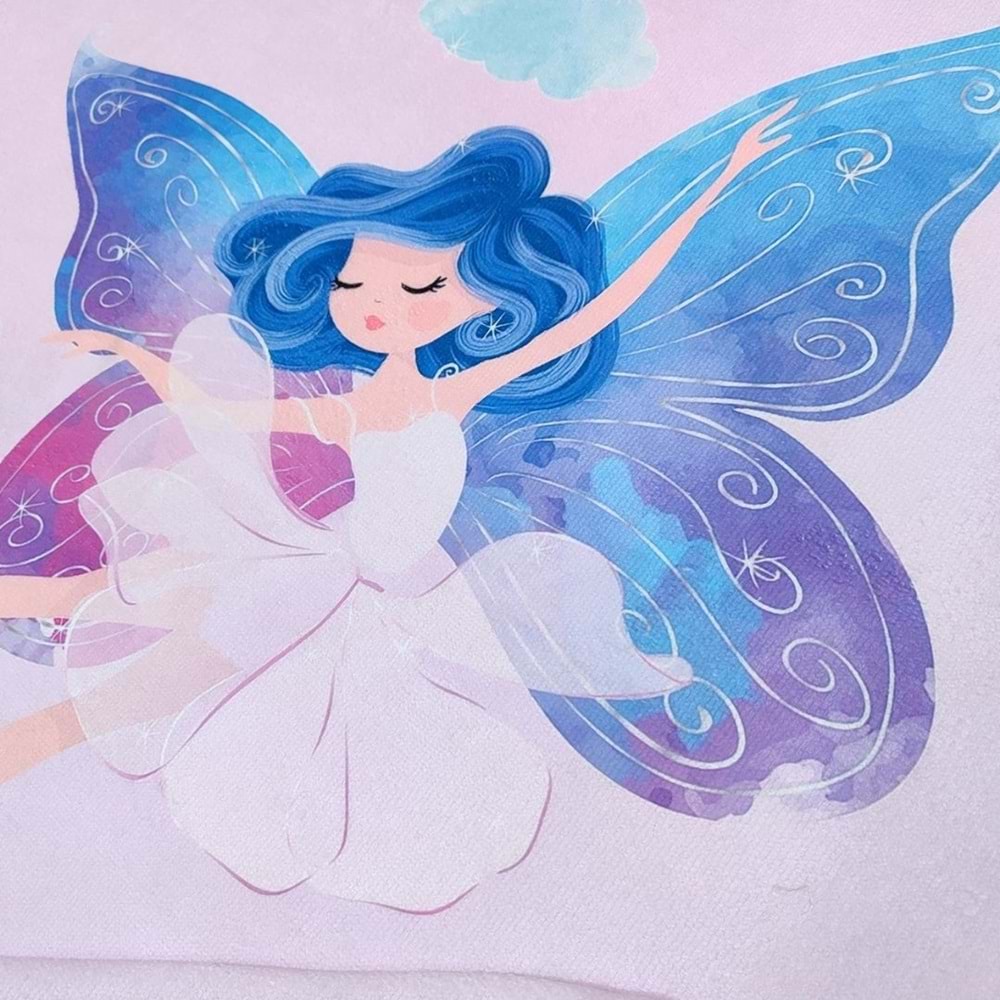 Sevimli Peri Dijital Baskılı 70x140 Cm Çocuk Plaj Havlusu