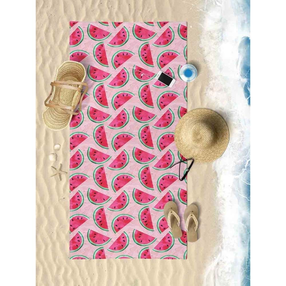 Karpuz Desen Dijital Baskılı 75x150 Cm Plaj Havlusu