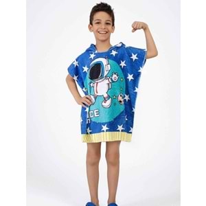 Astronot Desen Çocuk Panço Plaj Havlusu