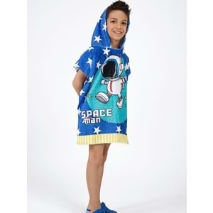 Astronot Desen Çocuk Panço Plaj Havlusu