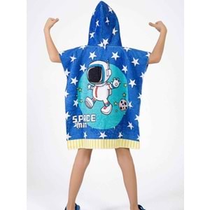 Astronot Desen Çocuk Panço Plaj Havlusu