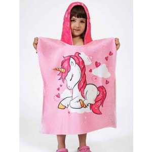 Unicorn Desen Çocuk Panço Plaj Havlusu